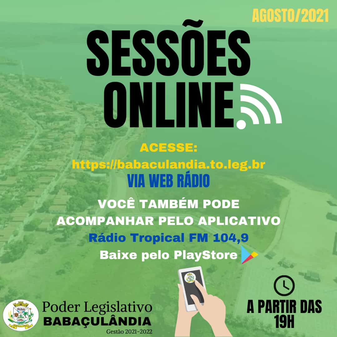 Câmara transmite Sessões ao vivo pela internet